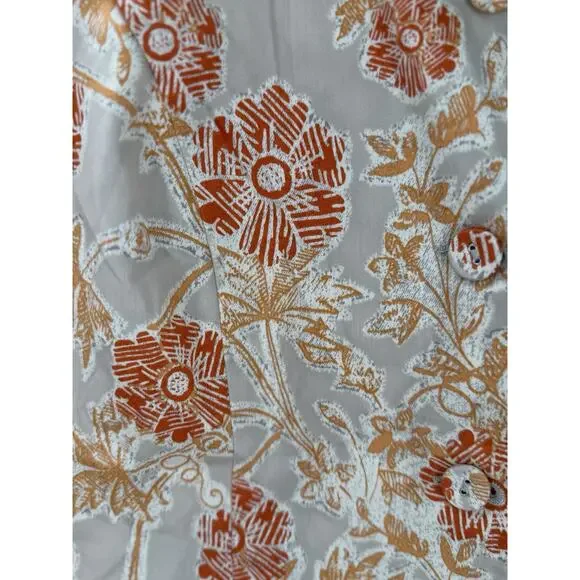 Sigrid Olsen Sport Women’s Long Blazer Cream Orange Floral Size Small - Picture 7 of 10